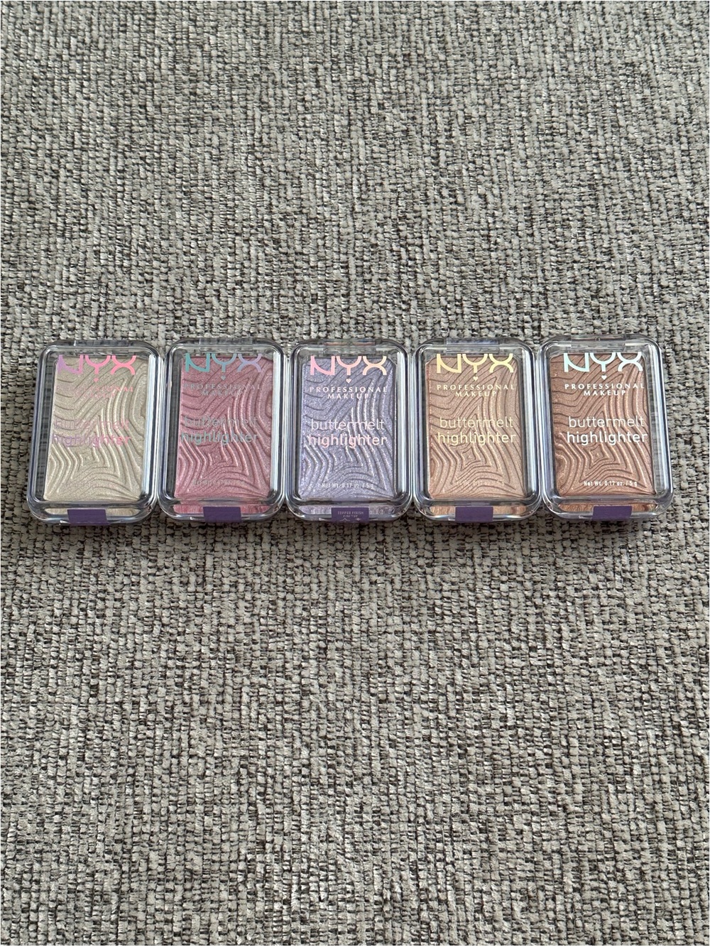 BRAND NEW NYX Buttermelt Highlighter 5-Piece Lot Sealed 5 Shades Full Size